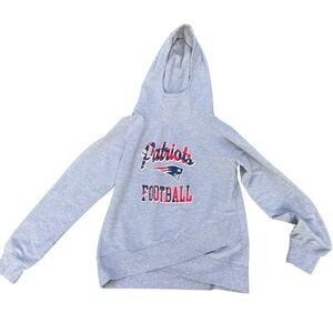 NFL Team Apparel Patriots Football Gray Hoodie Kids Girls Large L-G-G-14